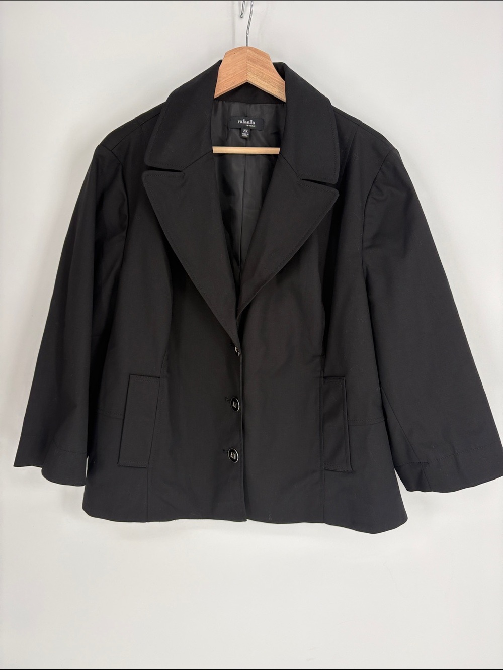 🧢 Rafaella cotton Black Blazer with Notch Collar back peplum 🧷